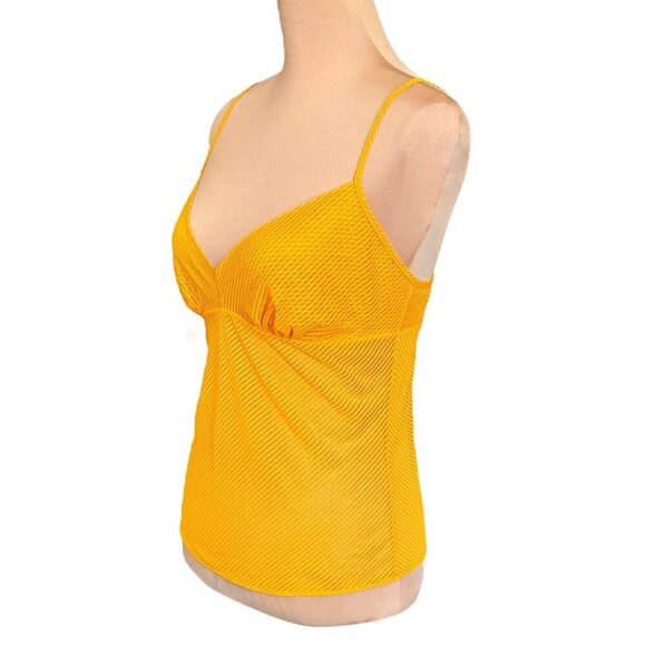 Vintage Y2K COSABELLA Cami Top Sz.L Orange Mesh Lace Sheer Babydoll Summer Rave - Picture 2 of 11